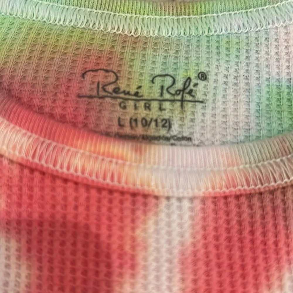 Custom Tie Dye Pajamas made w Rene Rofe brand pajama girls size Lg 10/12